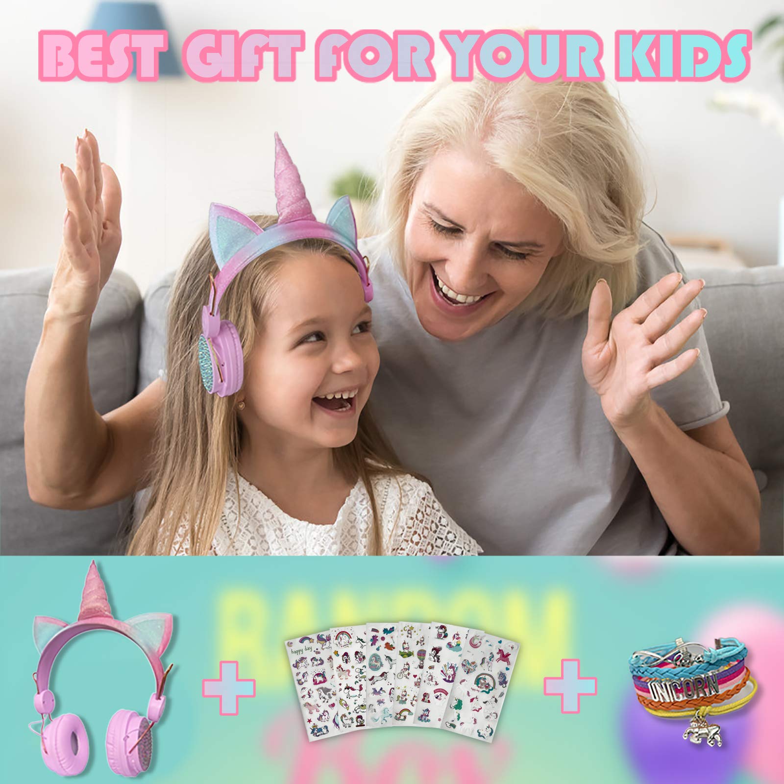 Foto 6 pulgar | Auriculares Inalámbricos Svyhuok Unicorn Cat Ear Kids Pink - Venta Internacional