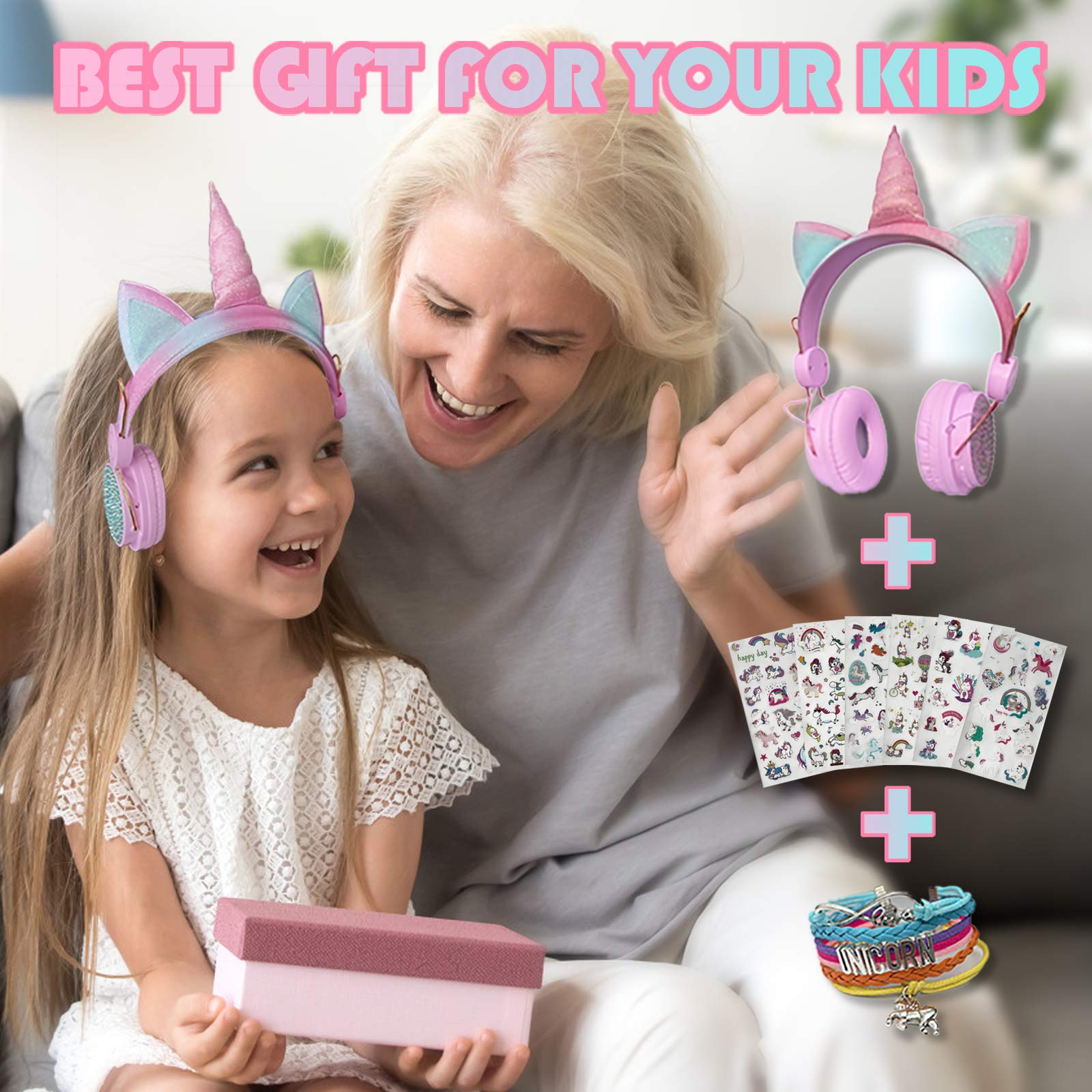 Foto 7 pulgar | Auriculares Inalámbricos Svyhuok Unicorn Cat Ear Kids Pink - Venta Internacional