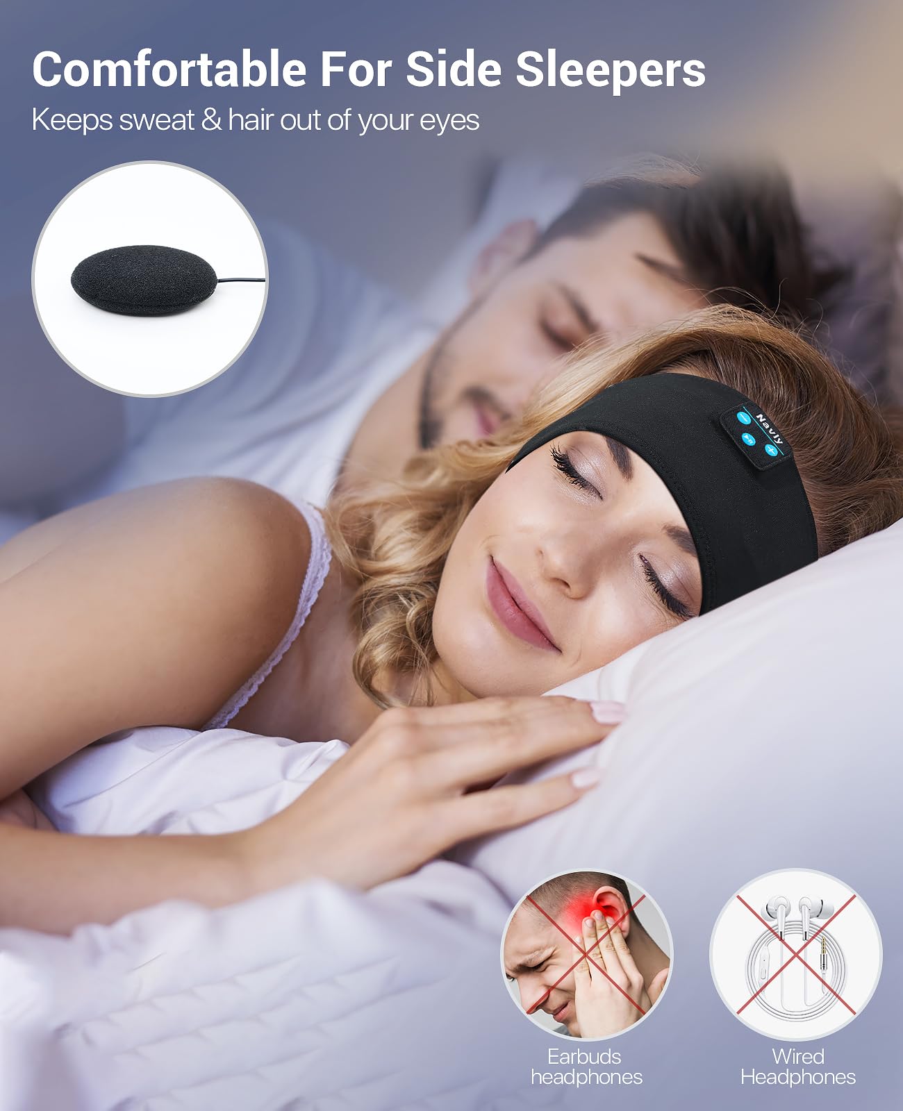 Foto 4 | Venta Internacional - Diadema Deportiva Sleep Headphones Navly De 10 Horas Con Auriculares