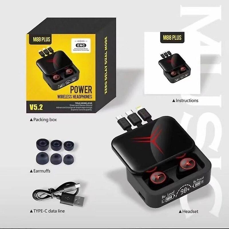 Venta Internacional - Auriculares Deportivos M88plus Tws Bluetooth 5.3 Hifi Con Barra De Alimentación