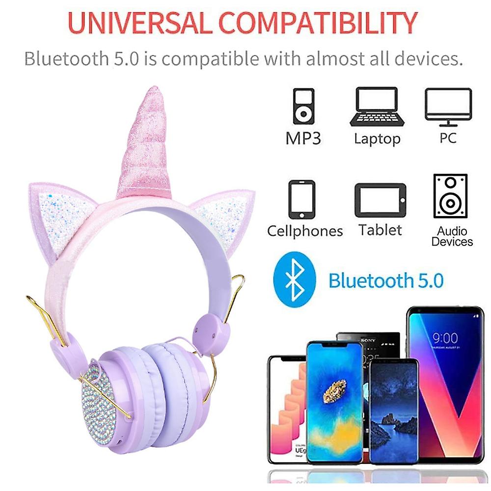Foto 3 pulgar | Venta Internacional - Auriculares Inalámbricos Bluetooth Con Diadema Ajustable En Forma De Unicornio