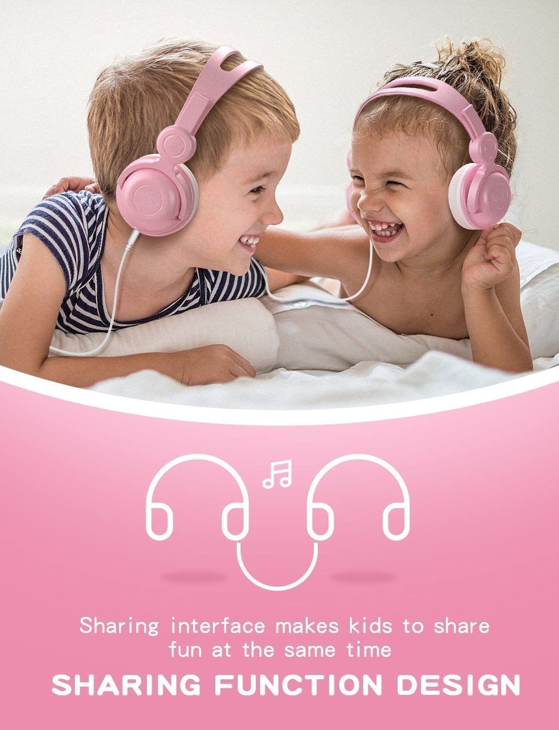 Foto 3 pulgar | Venta Internacional - Auriculares Supraaurales Para Niños Con Cable Y Micrófono, Límite De Volumen De 85 Db Pi