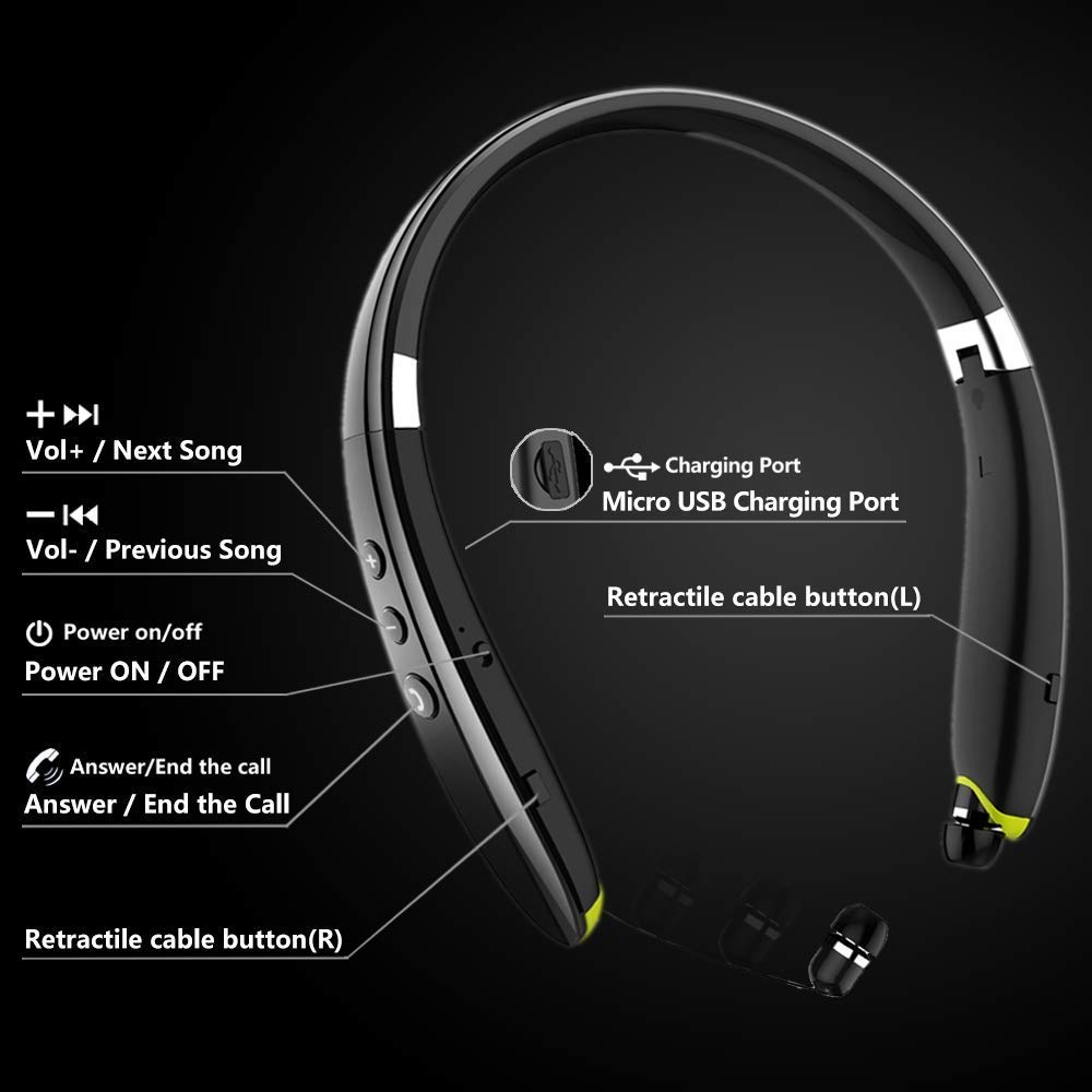 Foto 4 | Venta Internacional - Auriculares Bluetooth Beartwo Sx-990 Con Banda Para El Cuello Retráctil
