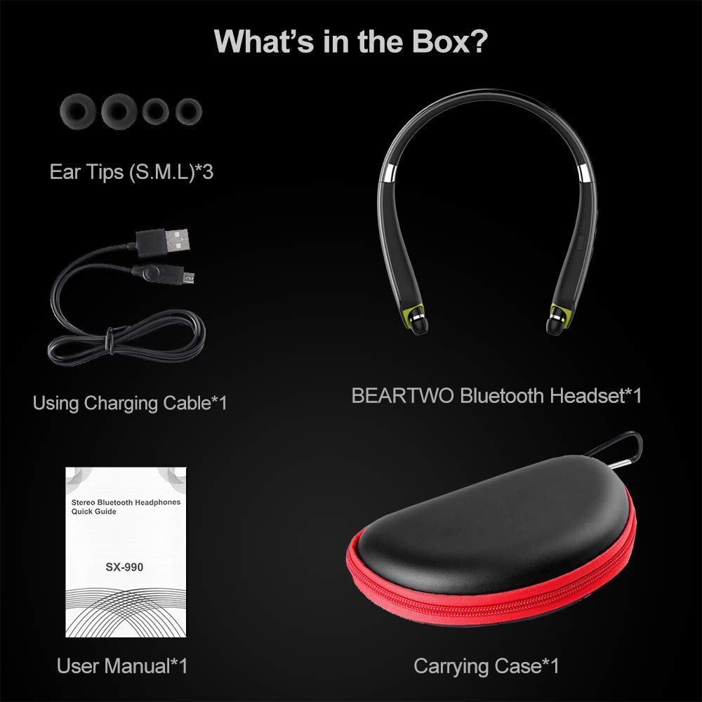 Foto 8 pulgar | Venta Internacional - Auriculares Bluetooth Beartwo Sx-990 Con Banda Para El Cuello Retráctil