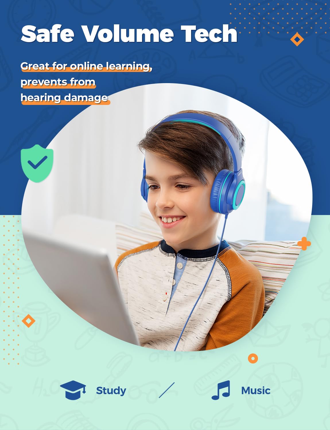 Foto 4 pulgar | Venta Internacional - Auriculares Iclever Hs22 Para Niños Con Divisor Para Compartir, Volumen De 94 Db