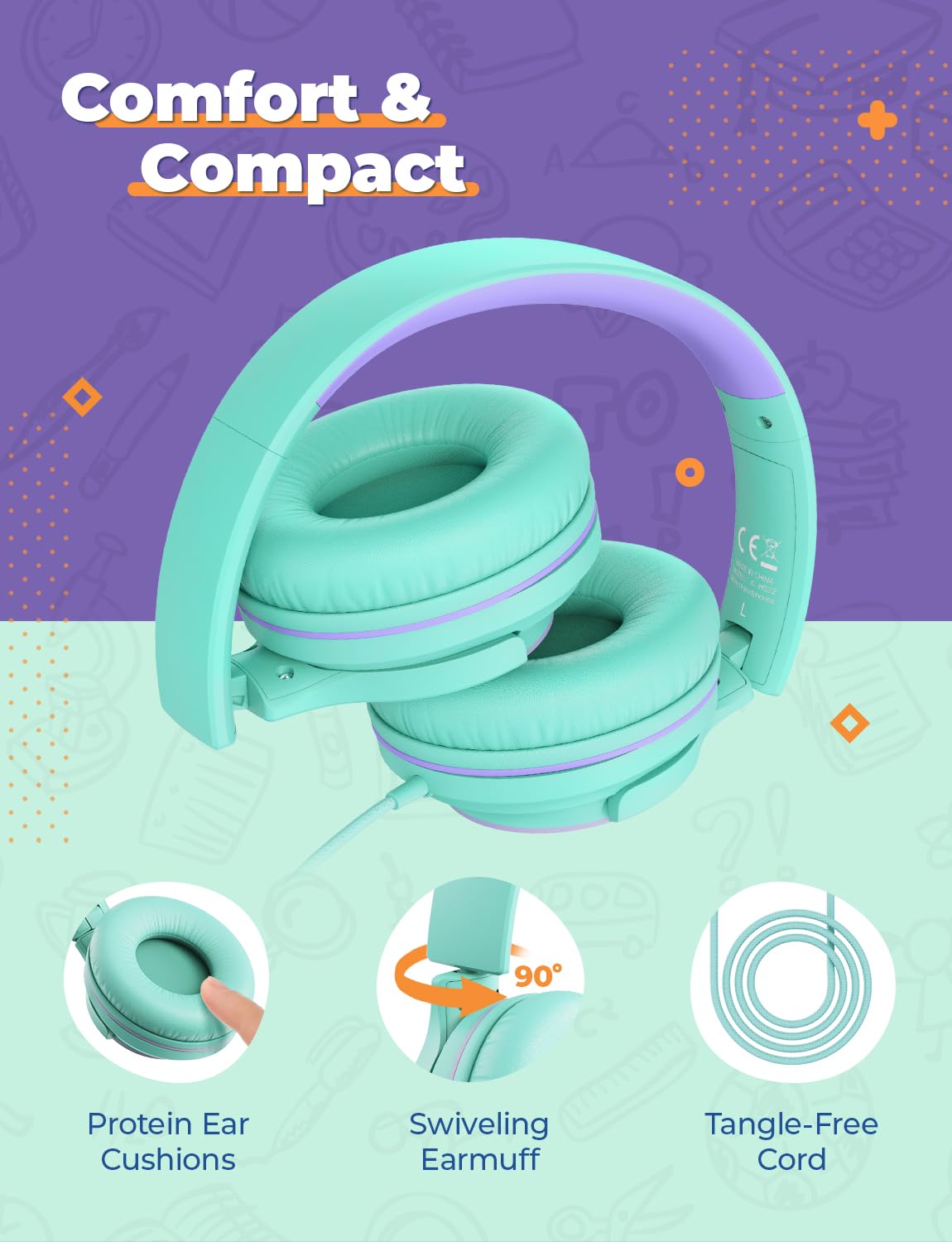 Foto 6 pulgar | Venta Internacional - Auriculares Iclever Hs22 Para Niños Con Divisor Para Compartir, Volumen De 94 Db