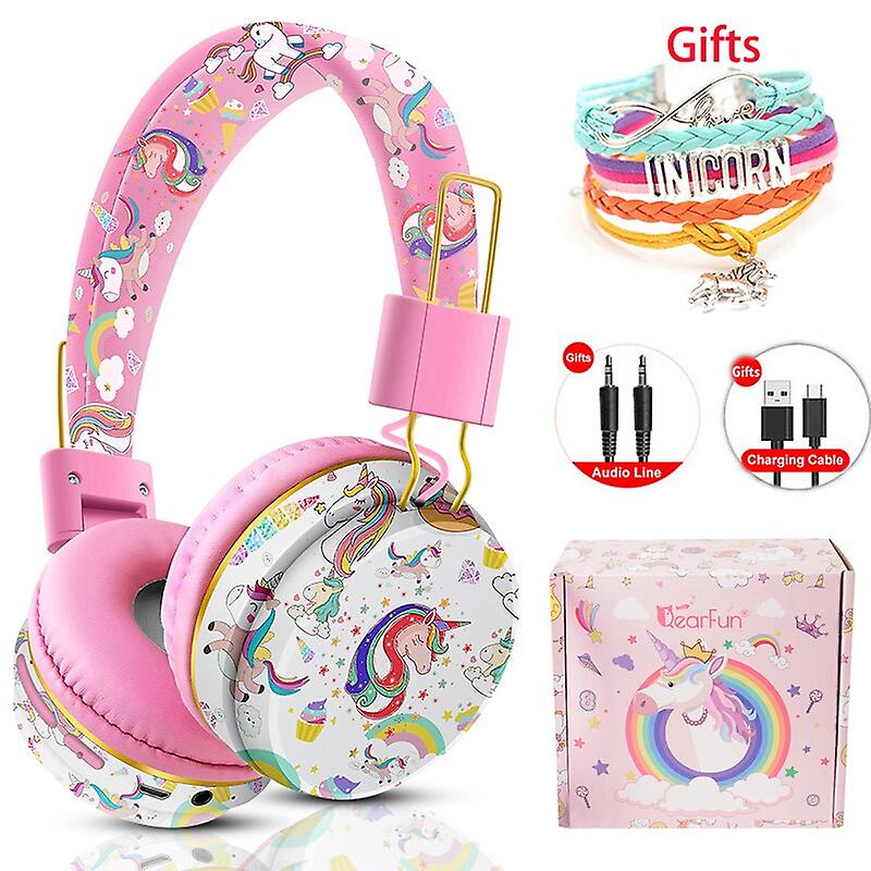 Foto 2 pulgar | Venta Internacional - Auriculares Inalámbricos Rainbow Unicorn Para Niños Y Niñas Con Micrófono