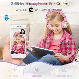 Foto 3 | Venta Internacional - Auriculares Inalámbricos Rainbow Unicorn Para Niños Y Niñas Con Micrófono