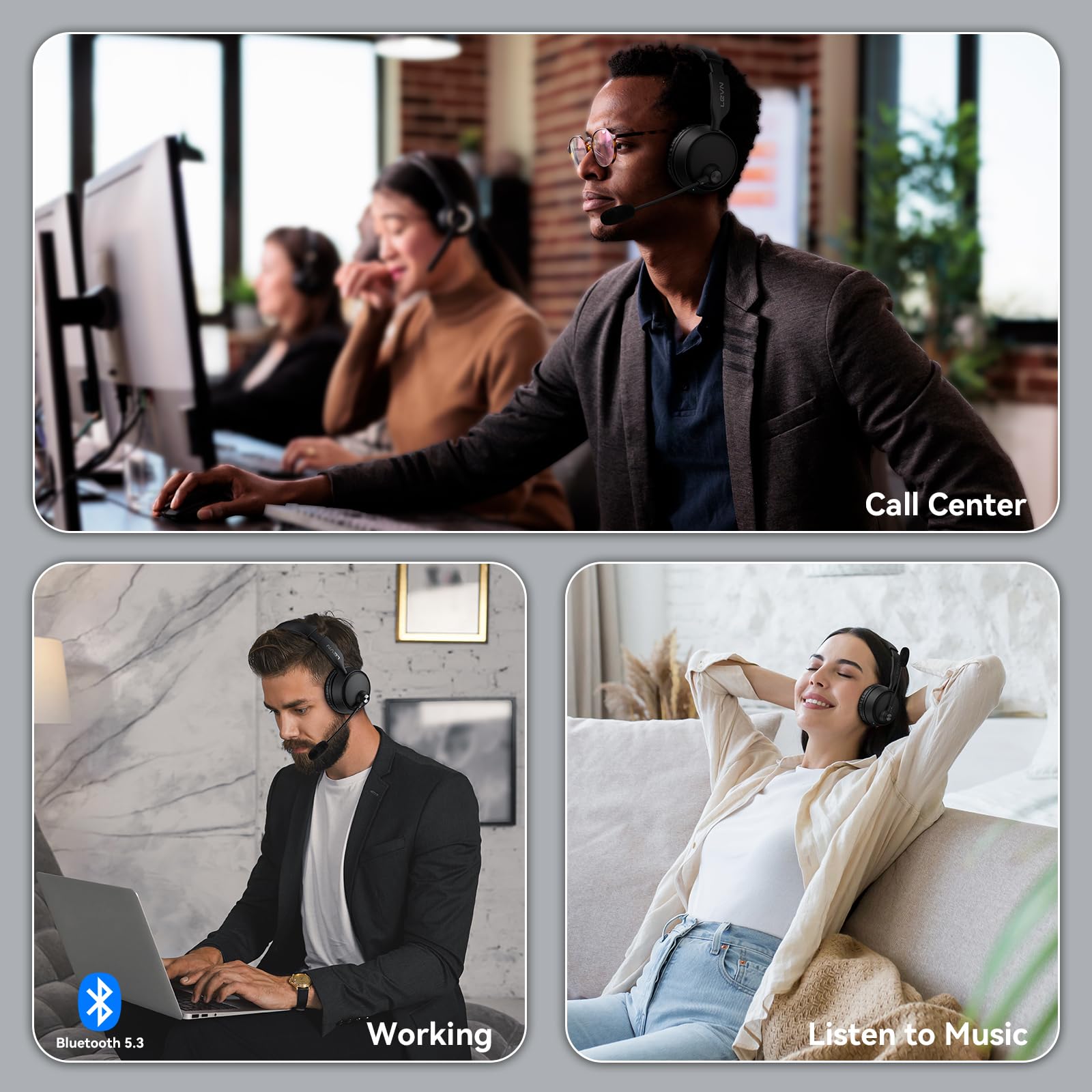 Foto 8 pulgar | Venta Internacional - Auriculares Bluetooth Levn Con Micrófono Y Cancelación De Ruido
