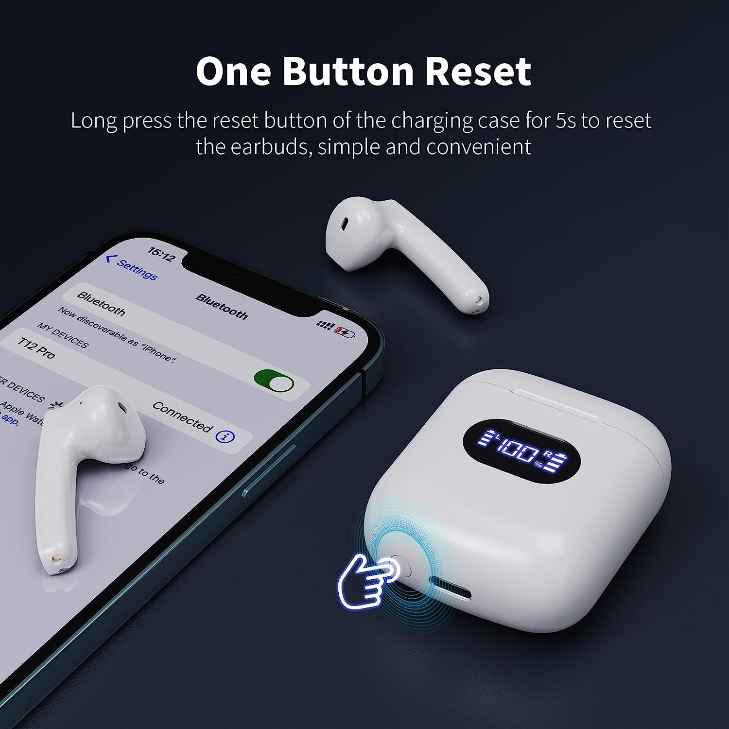 Foto 3 pulgar | Audífonos True Wireles Cxk Blancos con Bluetooth-Venta Internacional