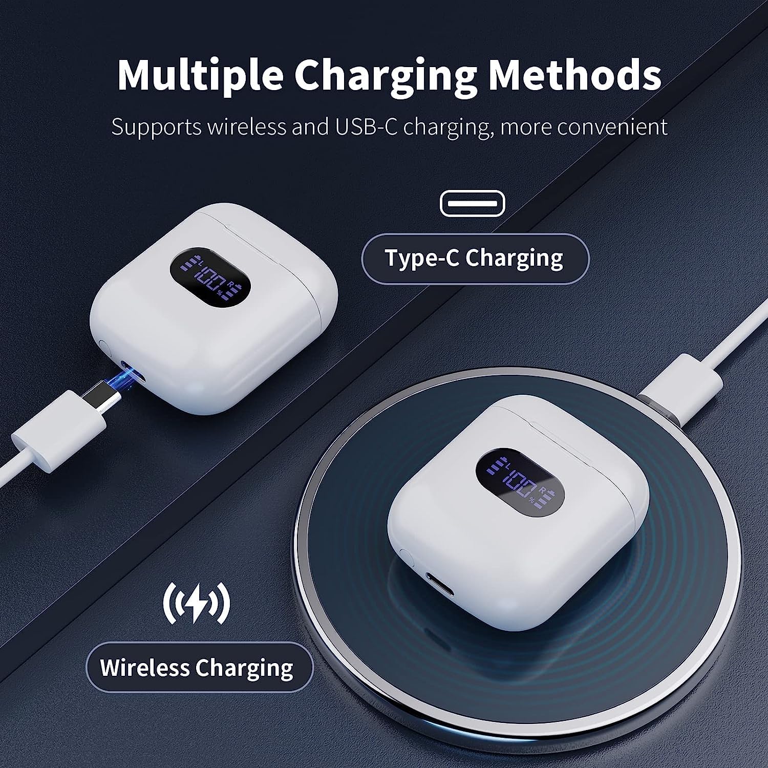 Foto 5 pulgar | Audífonos True Wireles Cxk Blancos con Bluetooth-Venta Internacional