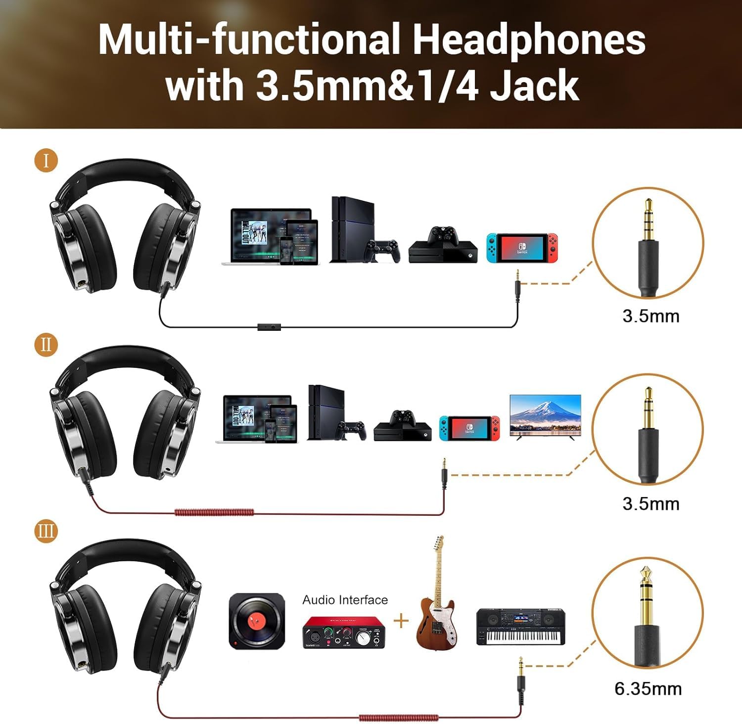 Foto 3 pulgar | Audífonos Inalámbricos Oneodio Negros con Bluetooth-Venta Internacional