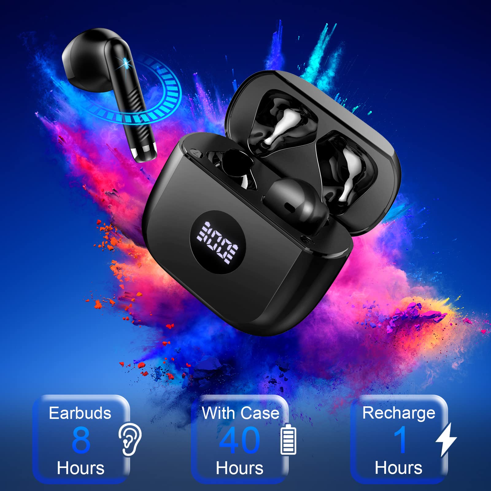 Foto 8 pulgar | Audífonos True Wireless Jxrev Negros con Bluetooth-Venta Internacional