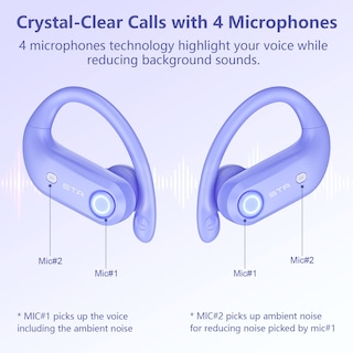 Foto 3 | Venta Internacional - Auriculares Inalámbricos Rocciam Stador Bluetooth 130h Playback Purple