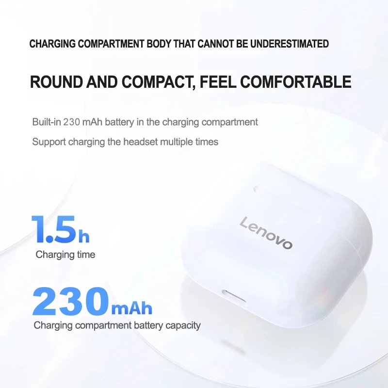 Foto 5 pulgar | Auriculares Intraurales Bluetooth Lenovo Lp40 Con Funda De 300 Mah - Venta Internacional.
