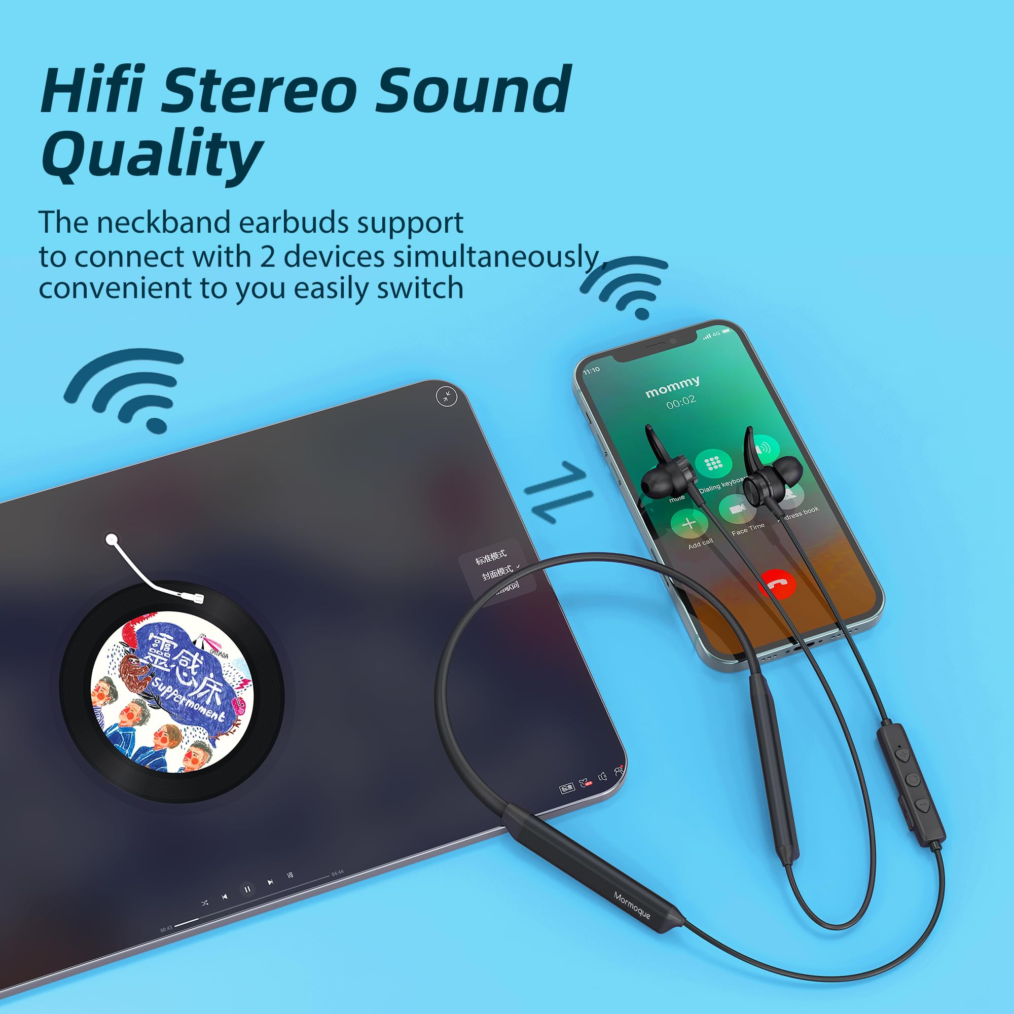Foto 7 pulgar | Auriculares Bluetooth Mormoque G5 Banda para el Cuello con Micrófono 36 Horas de Reproducción - Venta Internacional