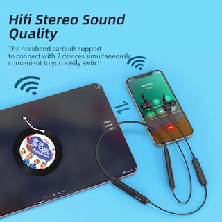 Foto 6 | Auriculares Bluetooth Mormoque G5 Banda para el Cuello con Micrófono 36 Horas de Reproducción - Venta Internacional