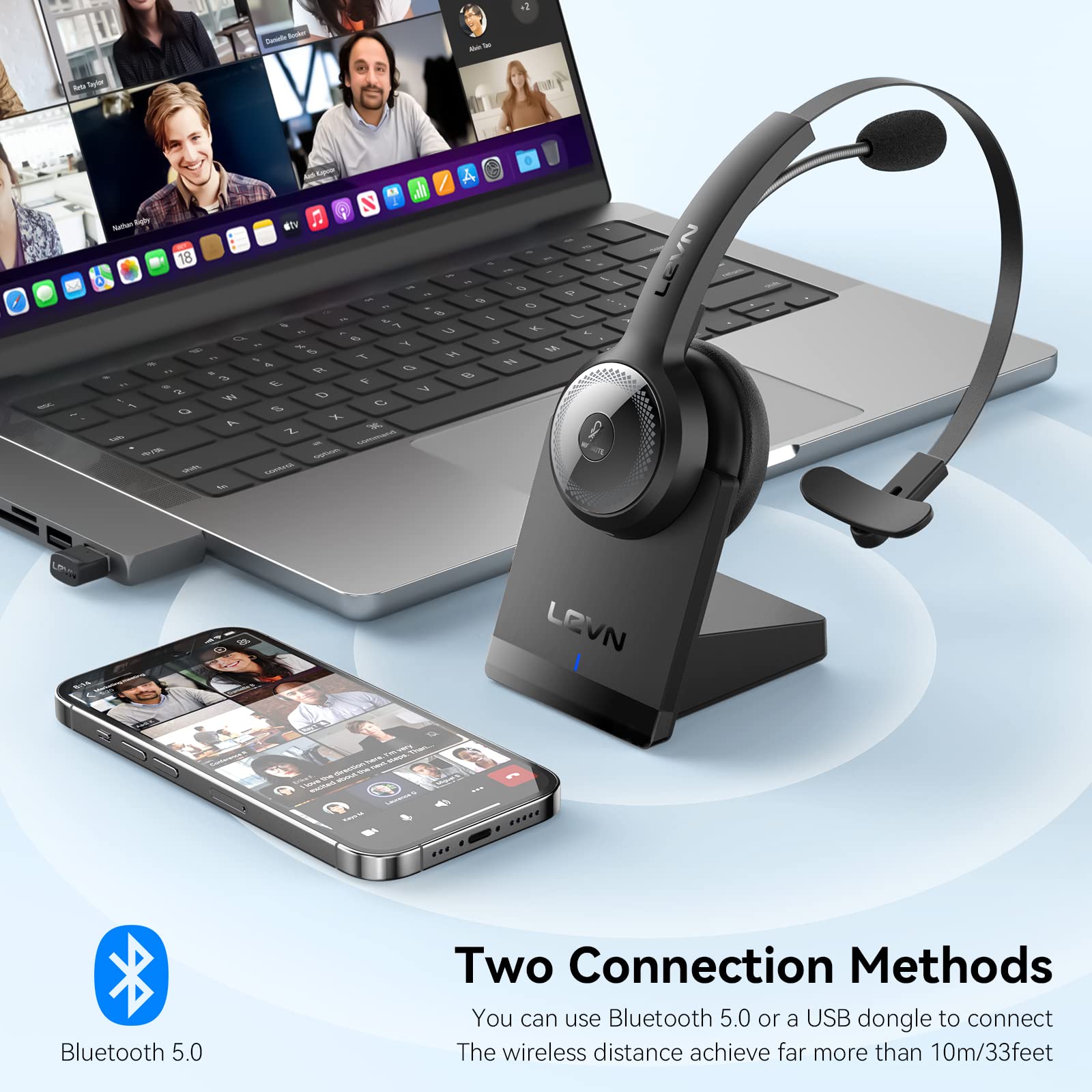 Foto 7 pulgar | Auriculares Inalámbricos Bluetooth 5.0 Levn con Micrófono 35 Horas - Venta Internacional