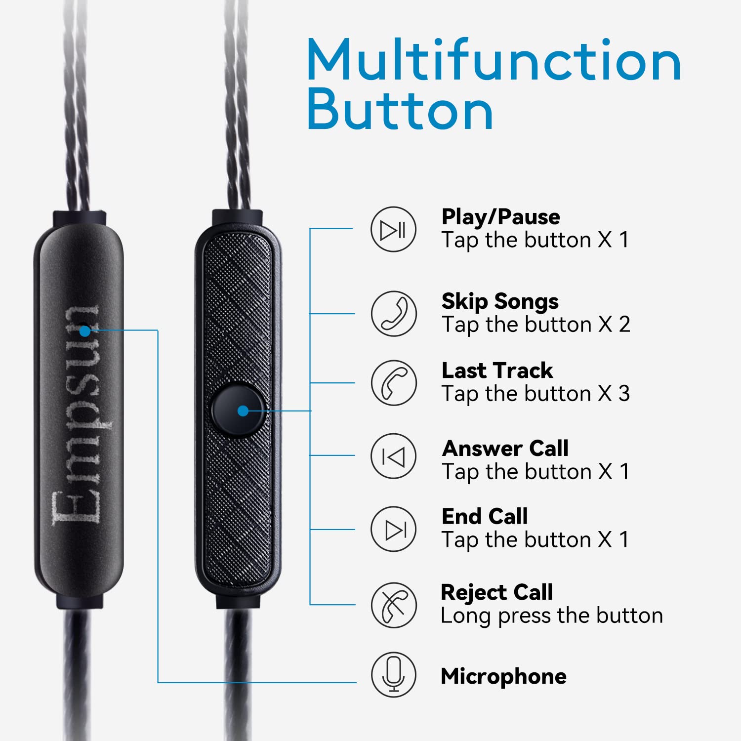 Foto 3 pulgar | Auriculares Con Cable Empsun Con Micrófono Plateados - Venta Internacional.