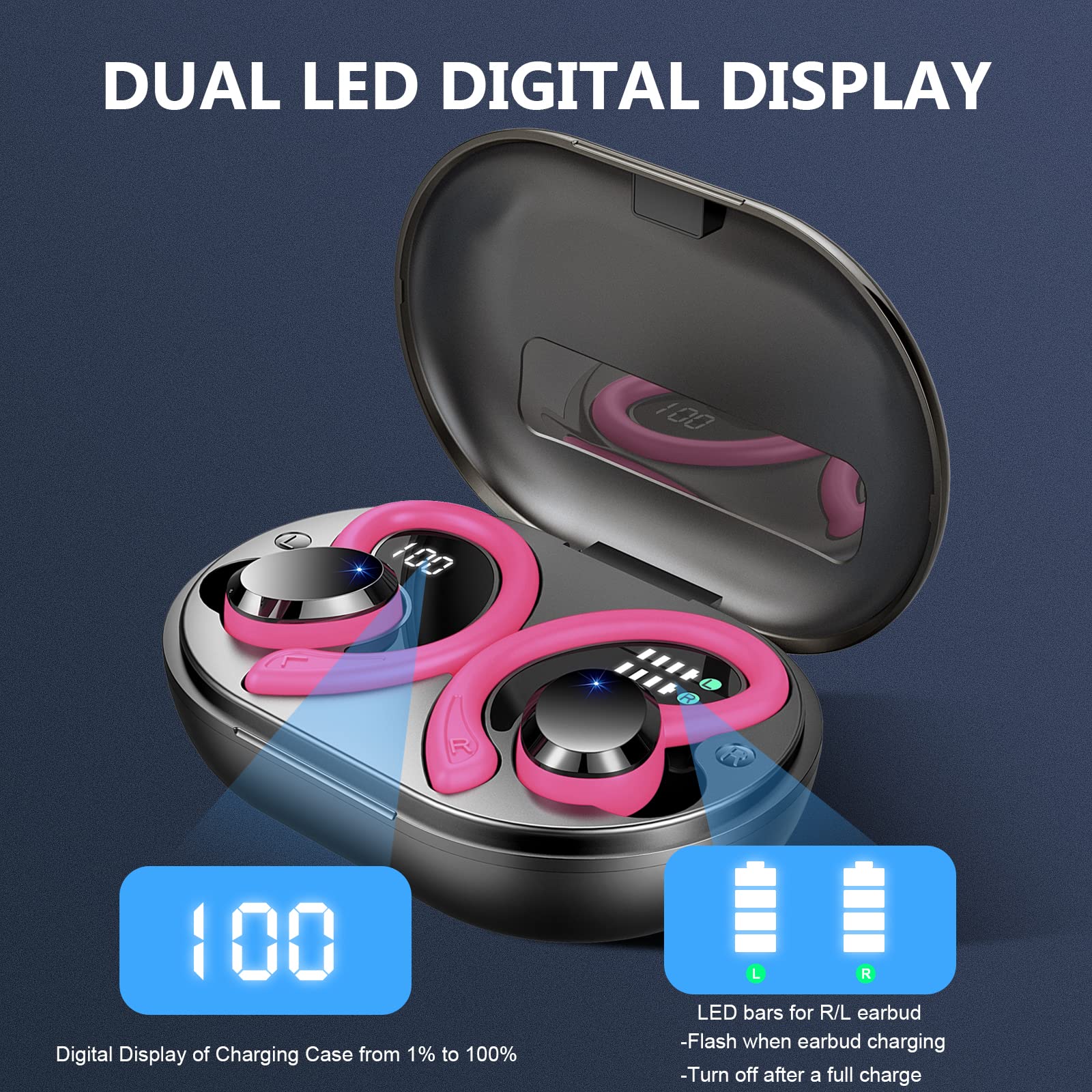 Foto 4 pulgar | Auriculares Inalámbricos Dascert Sport Bluetooth 5.3 Con Ganchos Ip7 - Venta Internacional