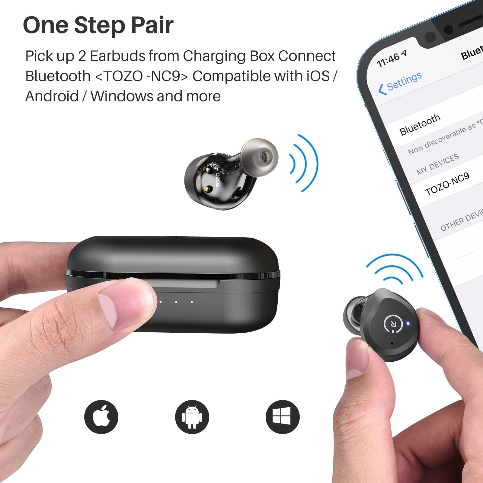 Foto 7 | Auriculares Inalámbricos Tozo Nc9 Hybrid Con Cancelación Activa De Ruido - Venta Internacional.