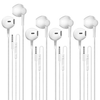 Foto 1 | Auriculares Shdkjxh Con Cable Paquete De 4 Con Micrófono color Blanco - Venta Internacional