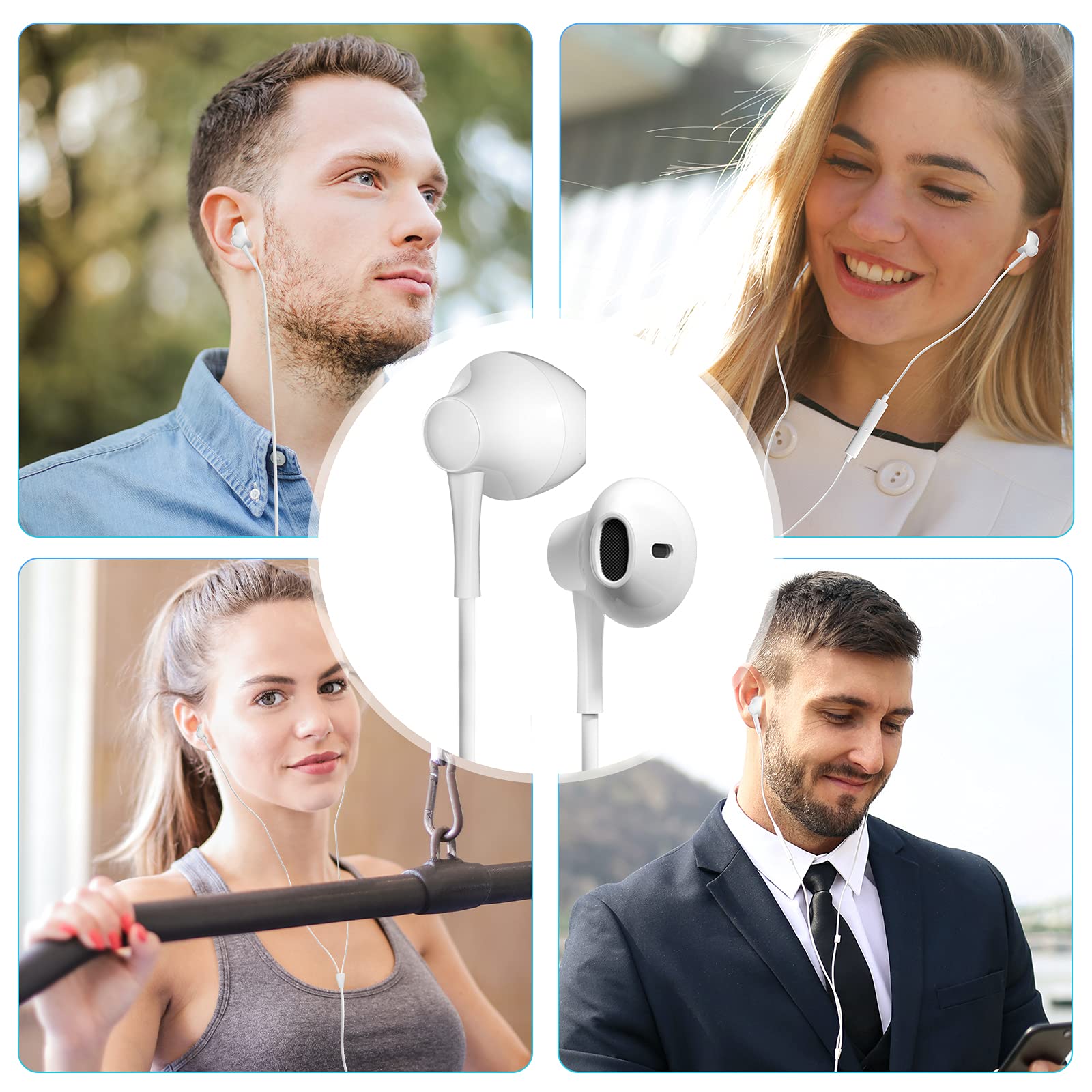 Foto 8 pulgar | Auriculares Shdkjxh Con Cable Paquete De 4 Con Micrófono color Blanco - Venta Internacional