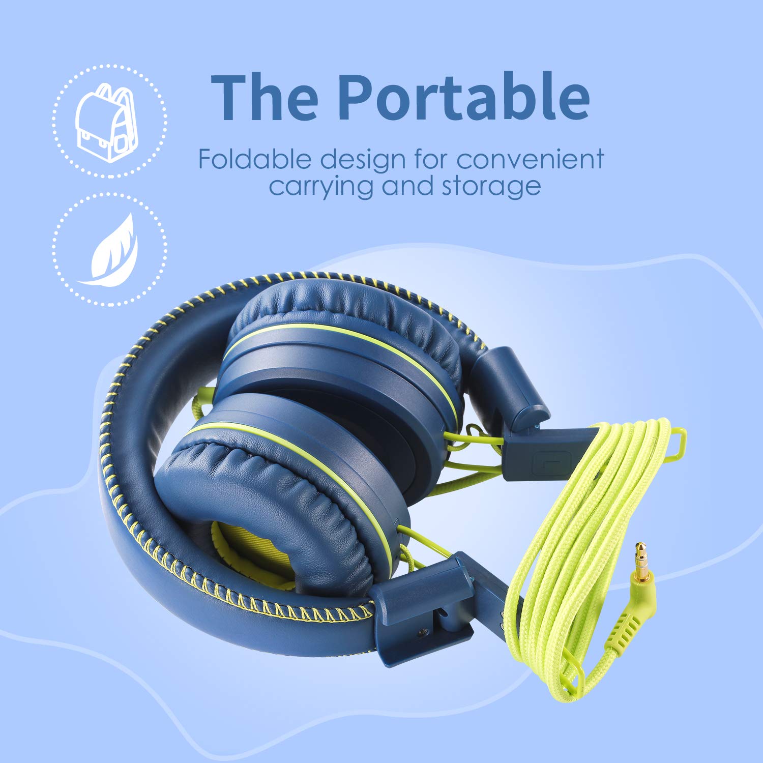 Foto 4 pulgar | Auriculares Powmee M1 Para Niños, Plegables, Ajustables, Estéreo, Azules - Venta Internacional.
