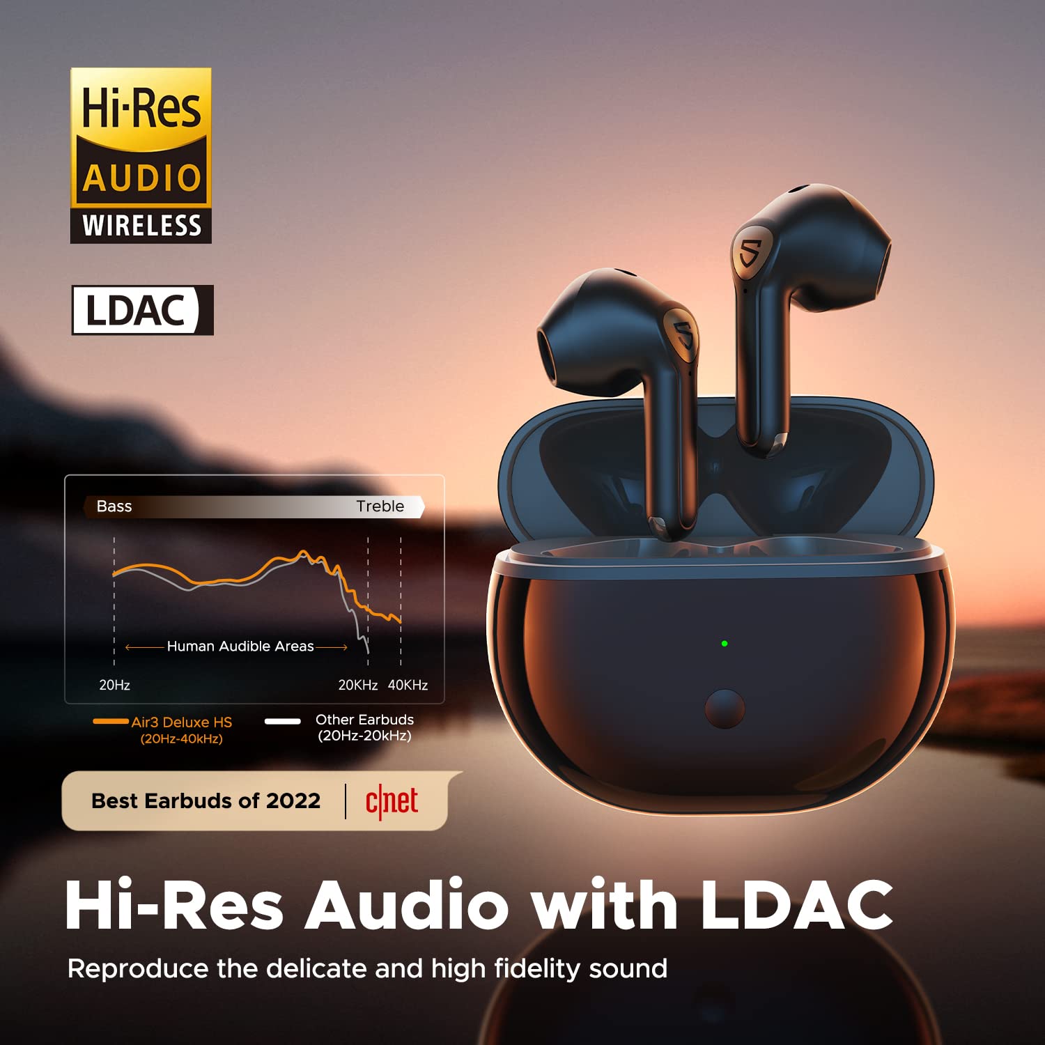 Foto 2 | Audífonos True Wireless Soundpeats Negros con Bluetooth-Venta Internacional