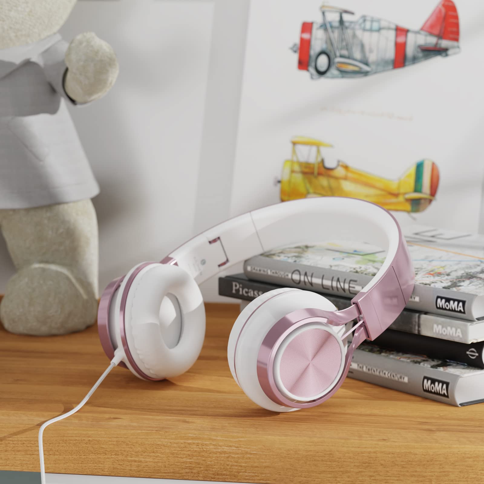 Foto 8 pulgar | Auriculares Ailihen Ms300 Girl para Niños con Micrófono Rose Gold - Venta Internacional