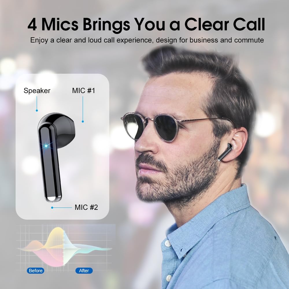 Foto 3 pulgar | Auriculares Inalámbricos OYIB MD058A Bluetooth 5.3 con 4 Micrófonos y ENC - Venta Internacional