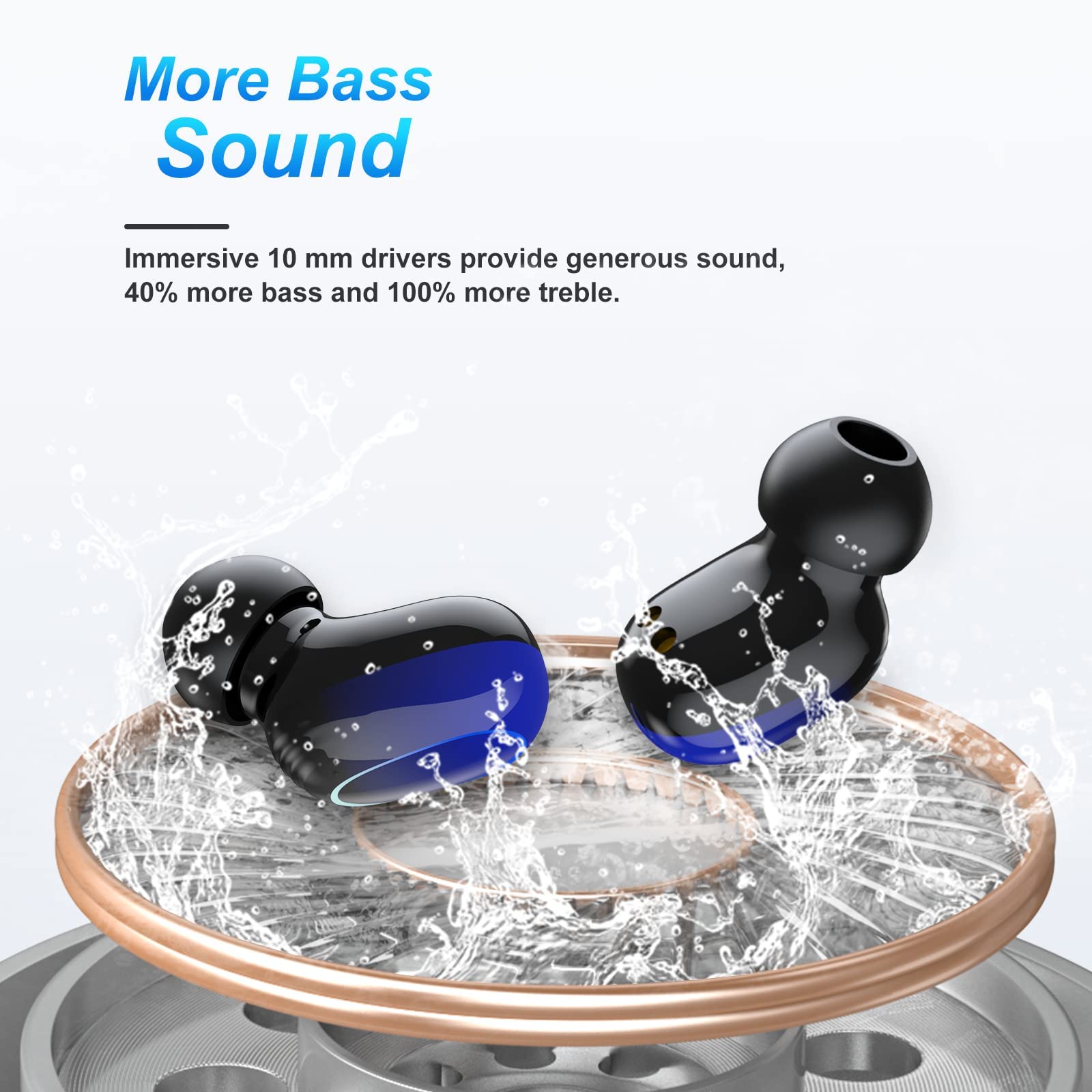 Foto 4 pulgar | Auriculares Bluetooth Kinganda True Wireless Auriculares Azules - Venta Internacional
