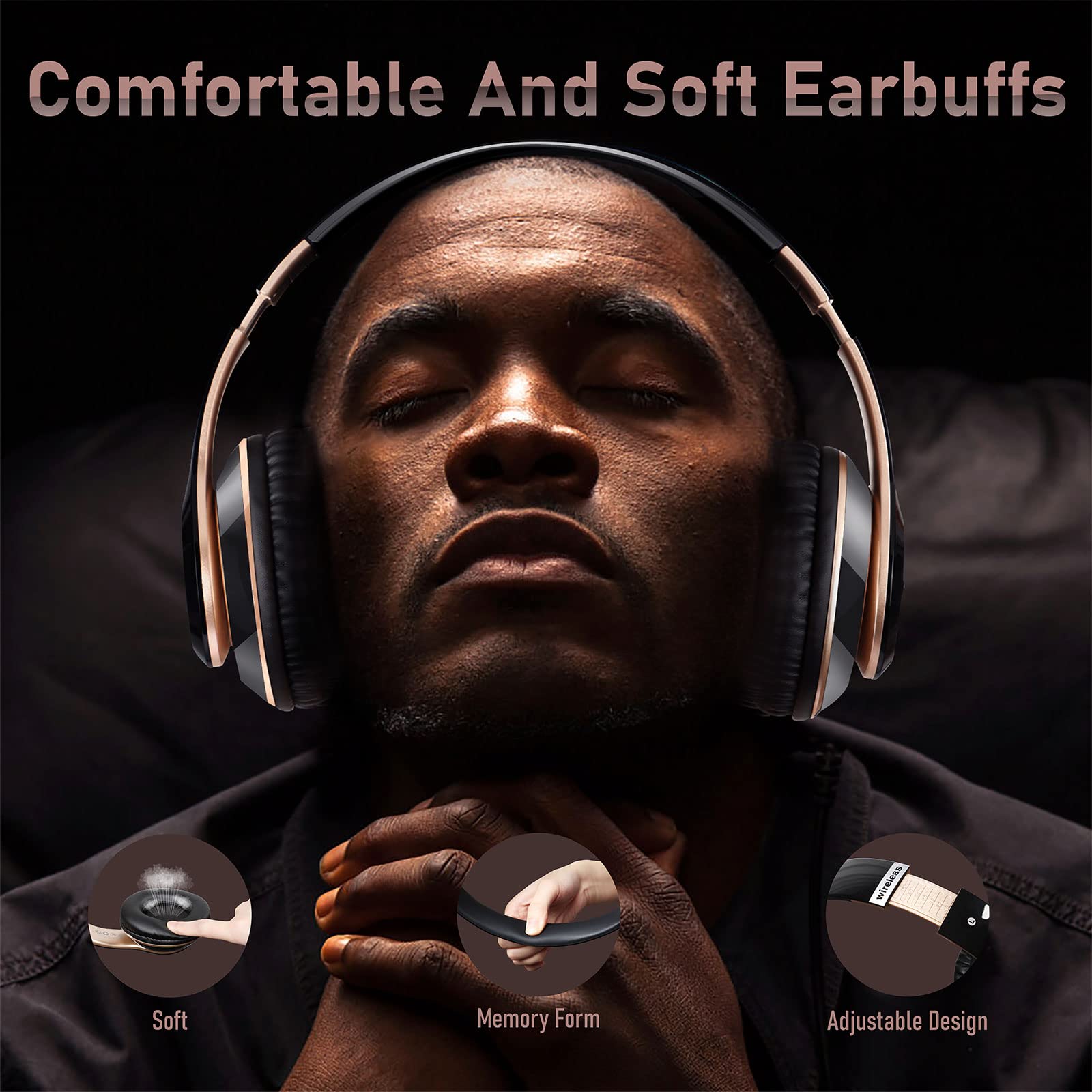 Foto 4 pulgar | Auriculares Inalámbricos Falebare Negros 6S Over Ear Bluetooth 5.0 - Venta Internacional