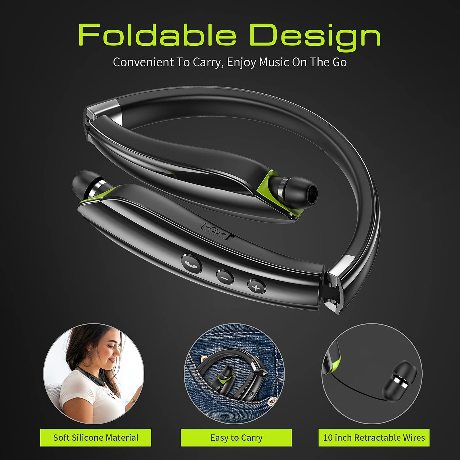 Foto 3 pulgar | Auriculares Bluetooth Galirity 2023, Banda Para El Cuello Mejorada Con Micrófono - Venta Internacional.