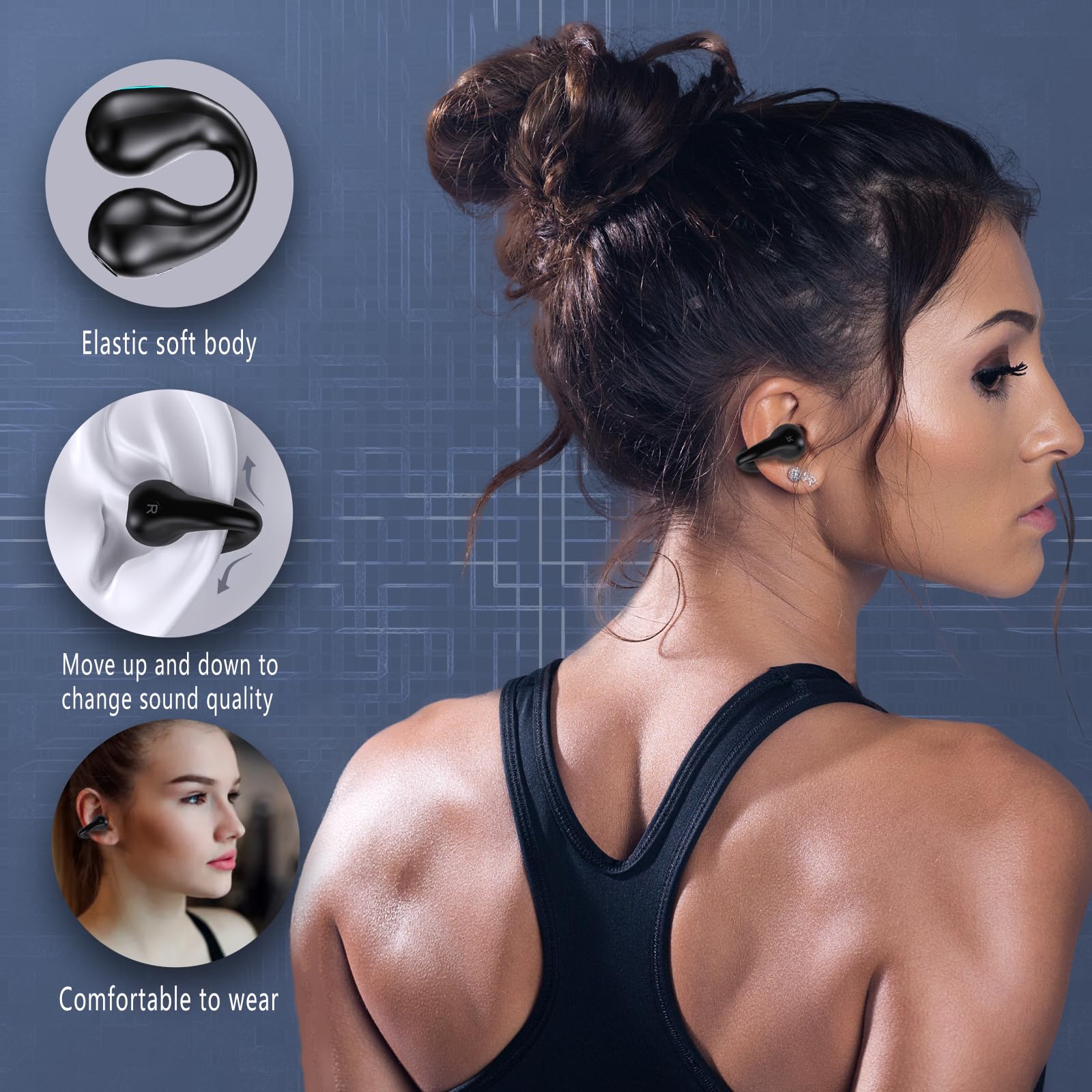 Foto 7 pulgar | Auriculares Inalámbricos Malihoo Open Ear Bluetooth 5.3 Con Carga - Venta Internacional.
