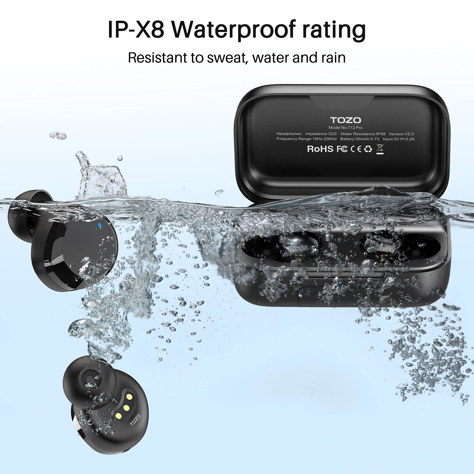 Foto 7 pulgar | Auriculares Inalámbricos Tozo T12 Pro Bluetooth color Negros - Venta Internacional
