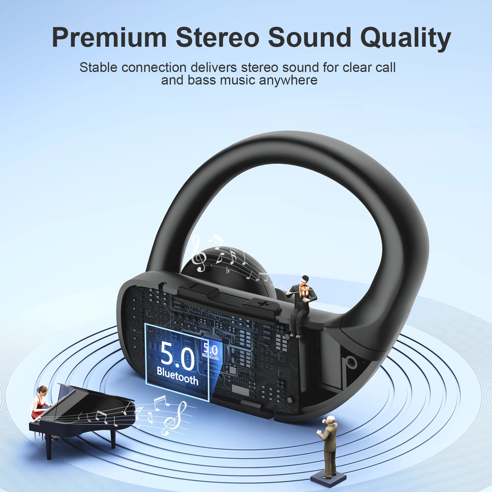 Foto 6 pulgar | Auriculares Inalámbricos Occiam T17 Bluetooth Negros - Venta Internacional