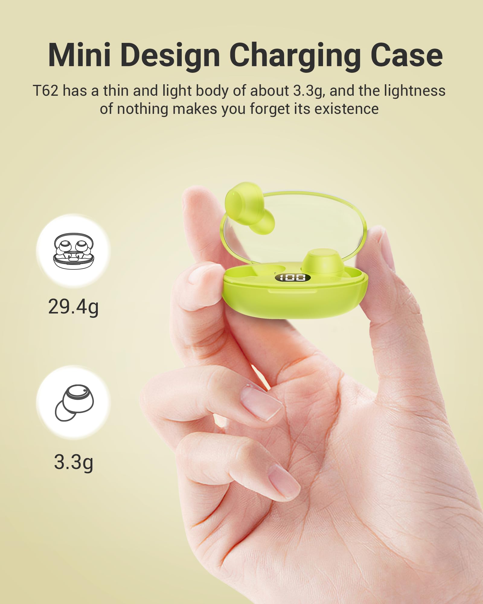 Foto 6 pulgar | Auriculares Inalámbricos Bluetooth Zingbird T62 Impermeables con Funda - Venta Internacional