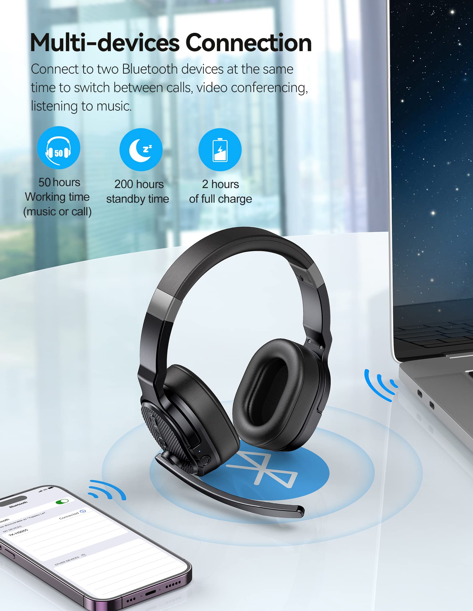 Foto 6 pulgar | Auriculares Bluetooth Trucker Tecknet de Una o Dos Orejas - Venta Internacional