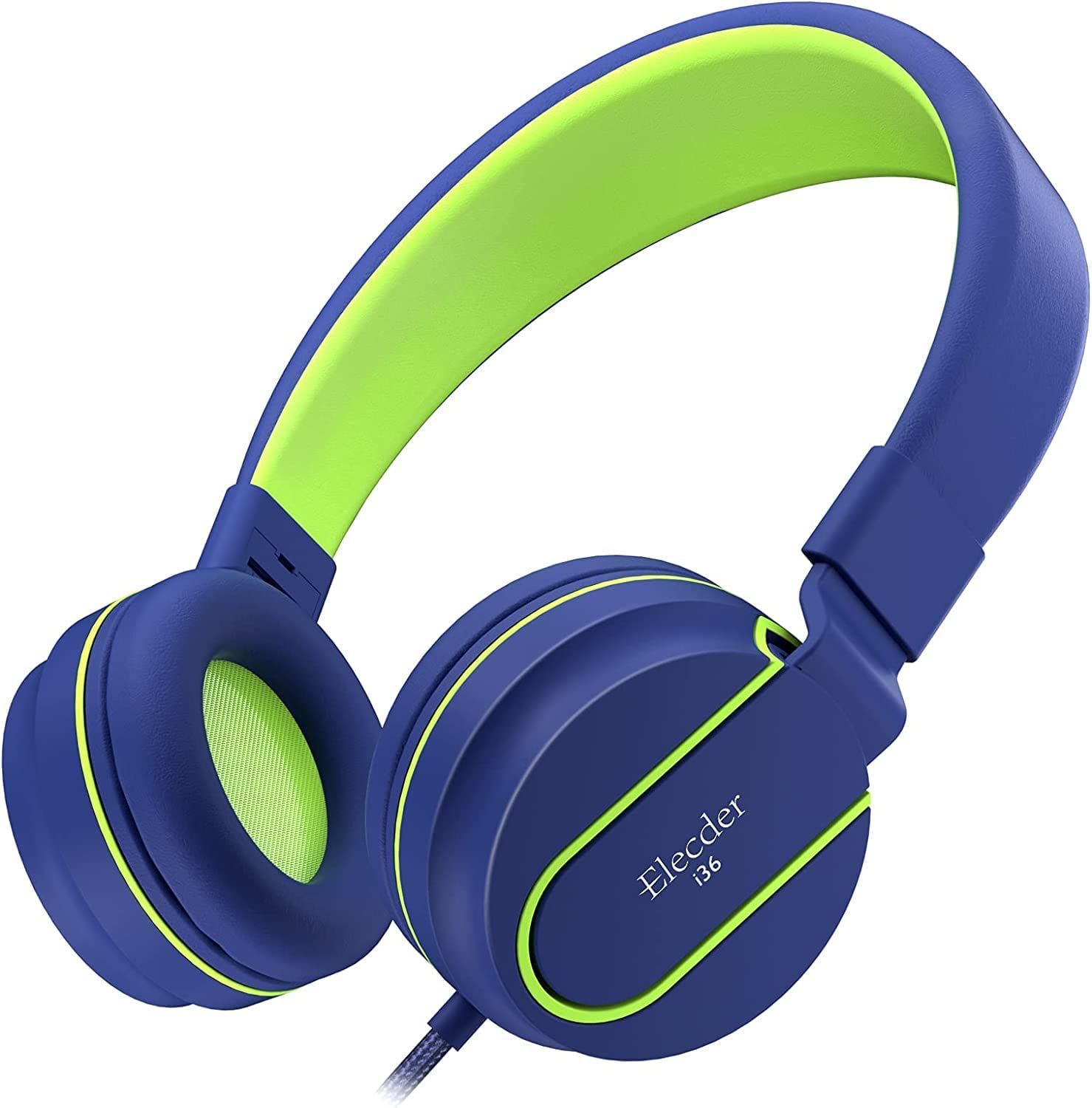 Foto 2 pulgar | Auriculares Elecder I36 Plegables en la Oreja Azul y Verde para Niños - Venta Internacional