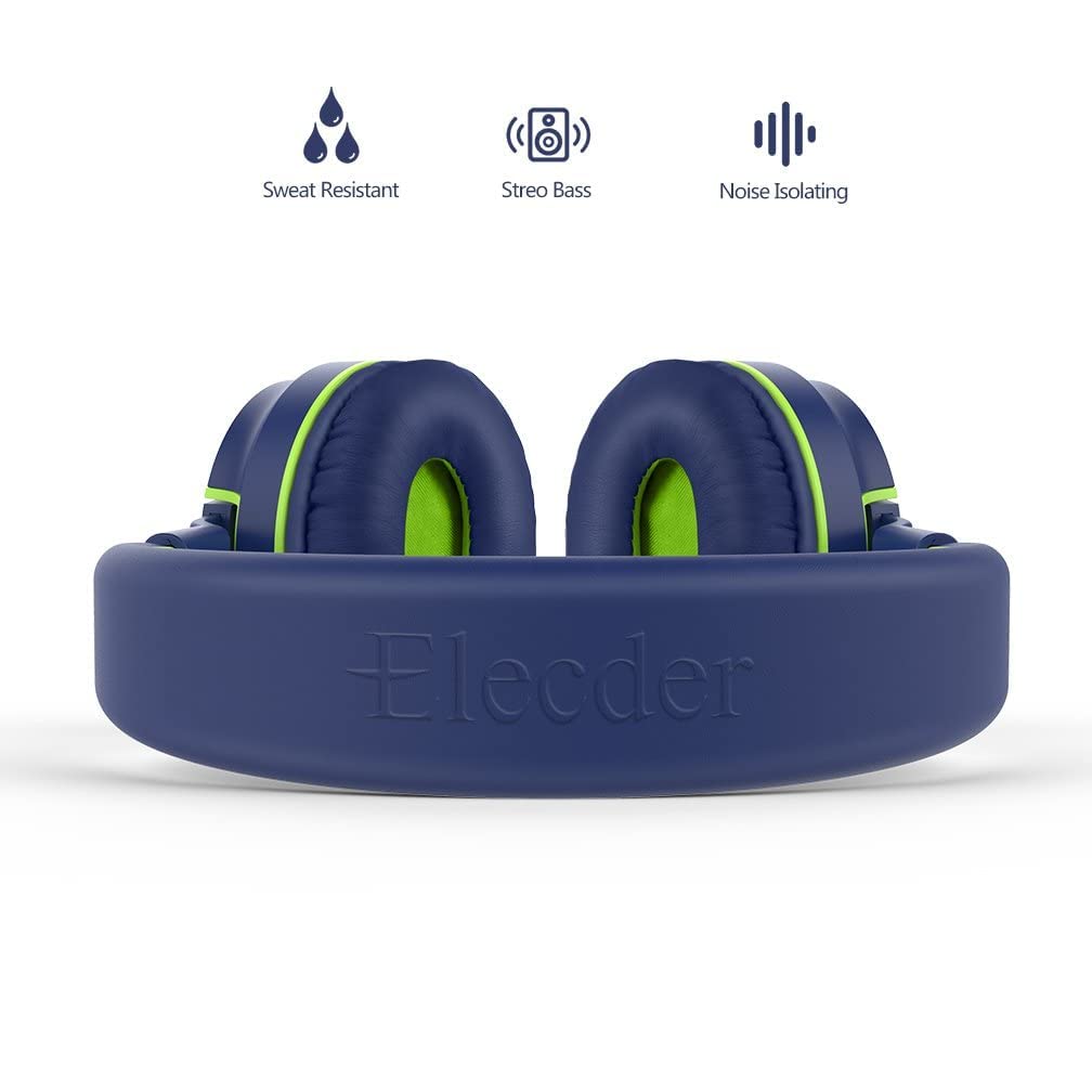 Foto 6 pulgar | Auriculares Elecder I36 Plegables en la Oreja Azul y Verde para Niños - Venta Internacional