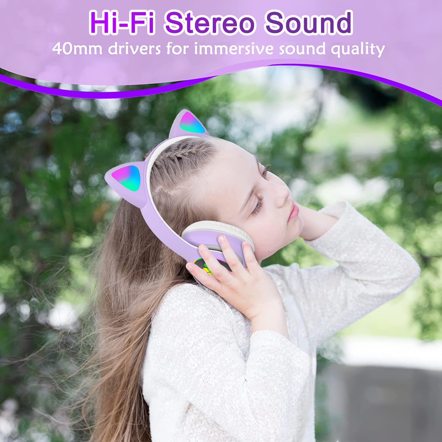 Foto 3 pulgar | Auriculares Supraaurales Inalámbricos Tokani Cat Ear con Micrófono Bluetooth - Venta Internacional