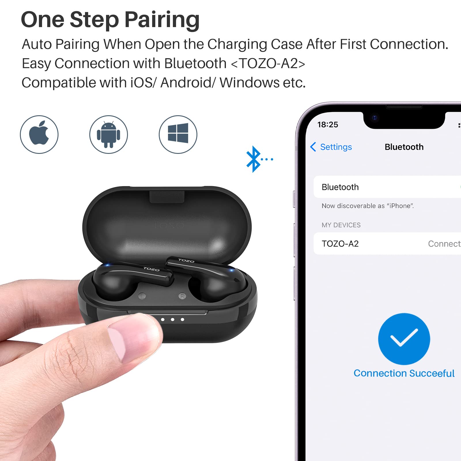 Foto 4 pulgar | Auriculares Inalámbricos Tozo A2 Negros Bluetooth 5.3 con Micrófono IPX5 - Venta Internacional