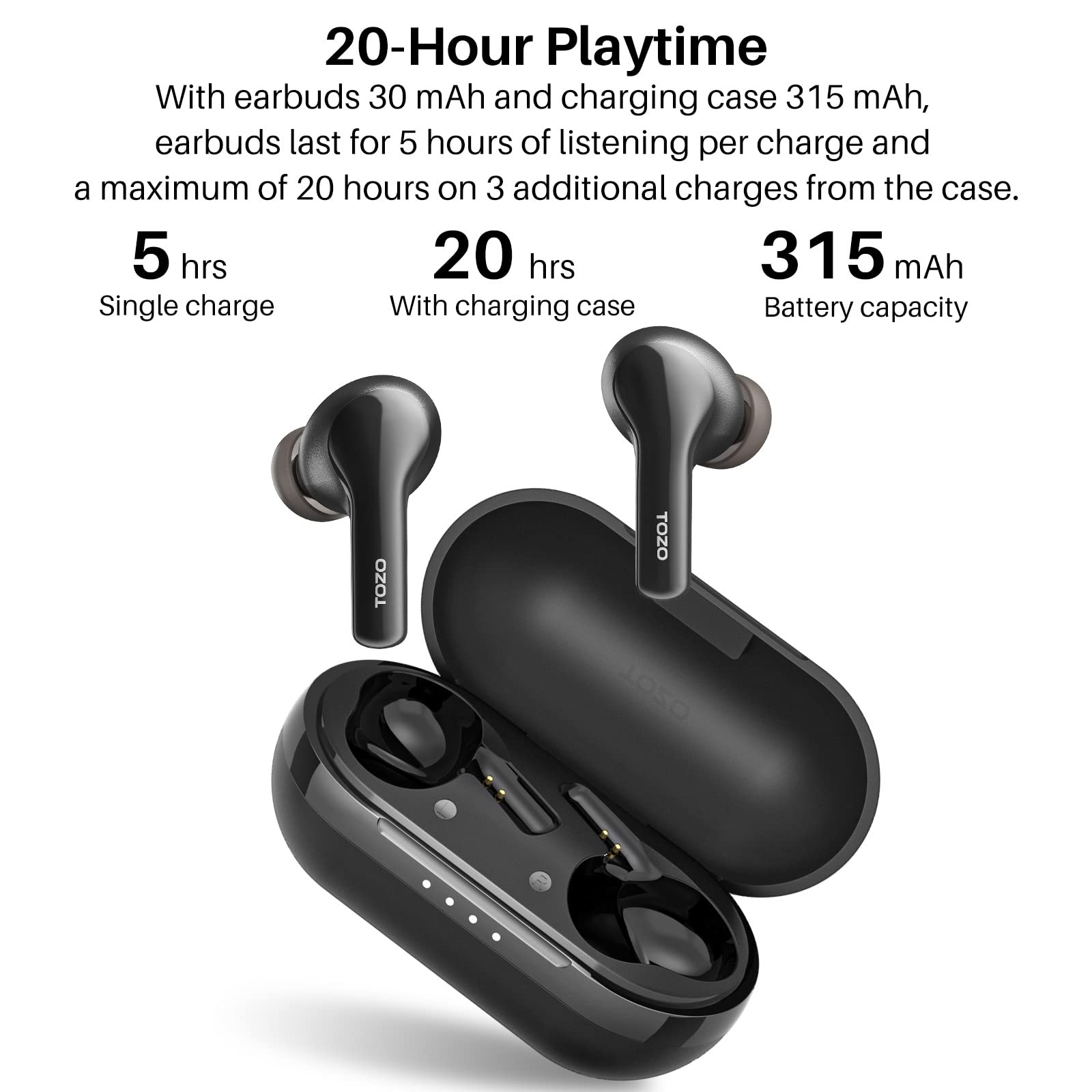 Foto 5 pulgar | Auriculares Inalámbricos Tozo A2 Negros Bluetooth 5.3 con Micrófono IPX5 - Venta Internacional