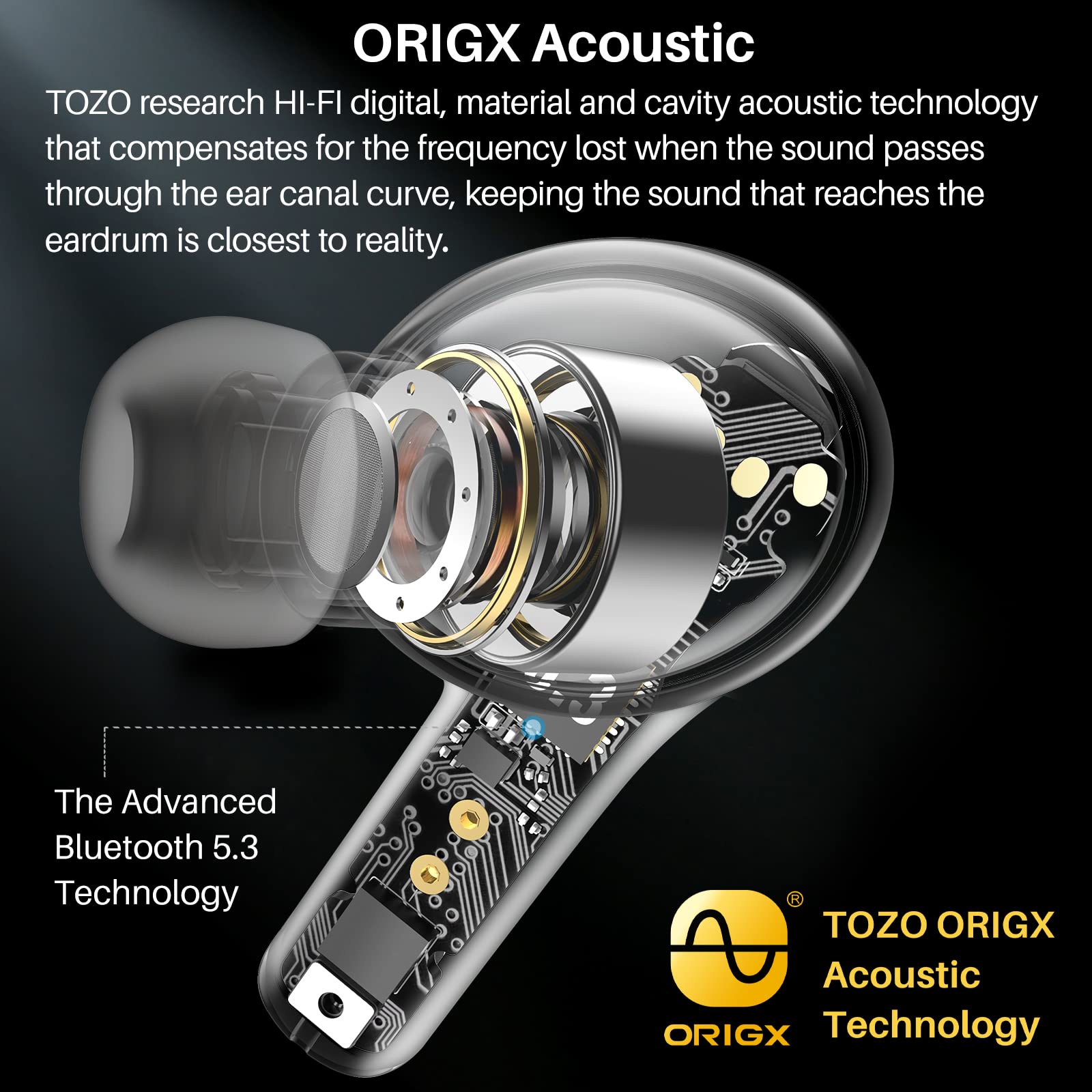 Foto 7 pulgar | Auriculares Inalámbricos Tozo A2 Negros Bluetooth 5.3 con Micrófono IPX5 - Venta Internacional