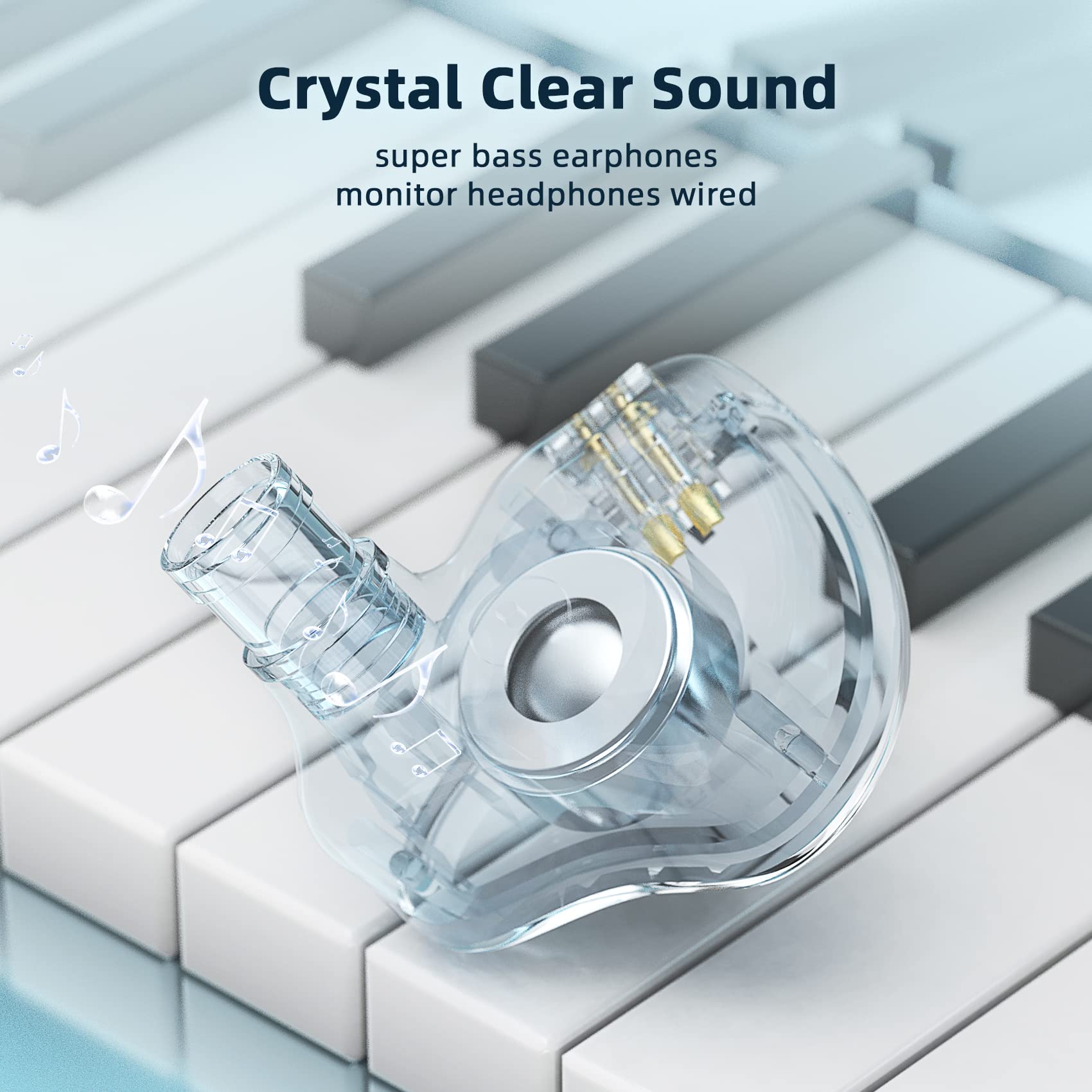 Foto 4 pulgar | Auriculares Kbear Kbear KS1 Super Bass con Cable Crystal Clear - Venta Internacional