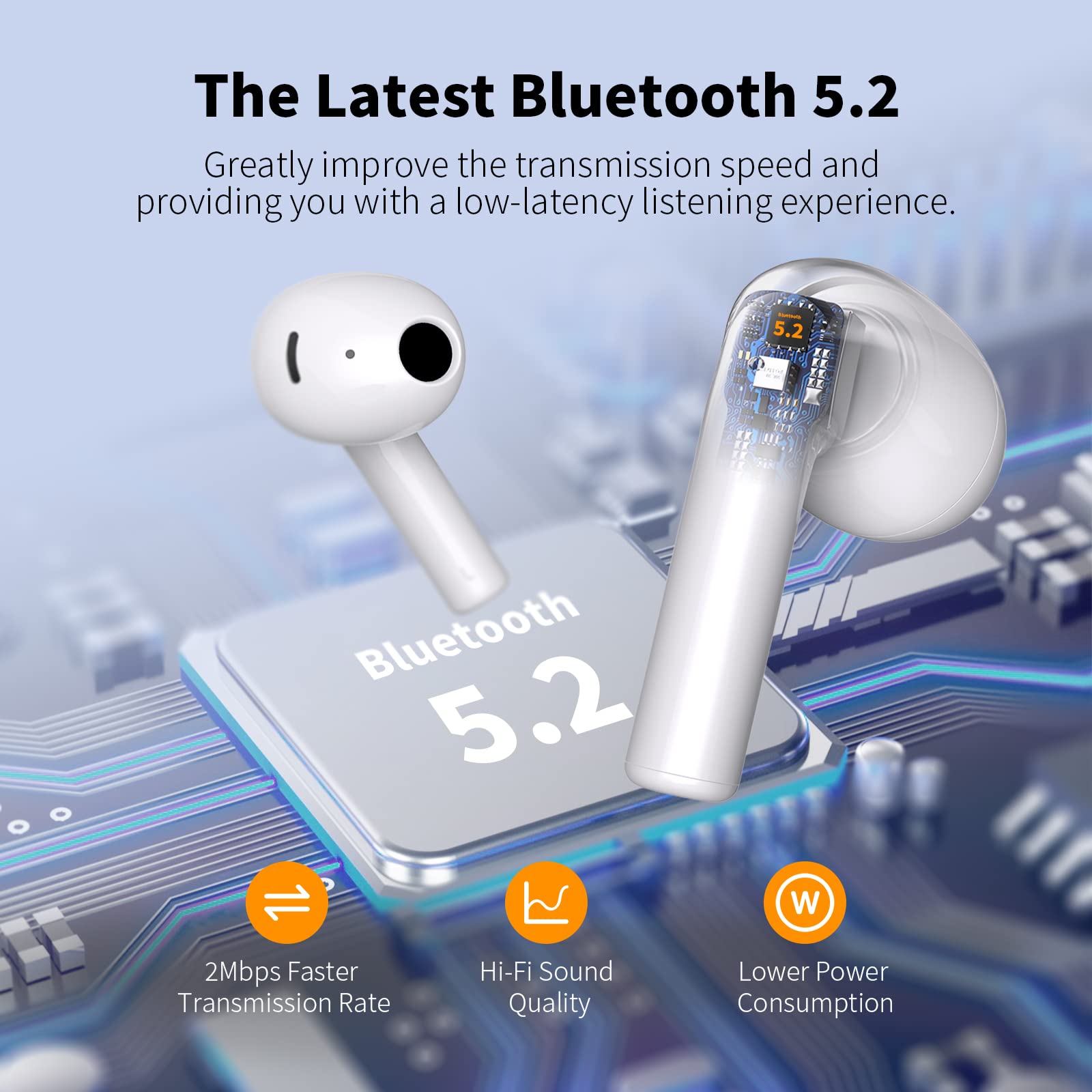 Foto 5 pulgar | Auriculares Inalámbricos CXK Bluetooth 5.3 con Cancelación de Ruido y Micrófono - Venta Internacional