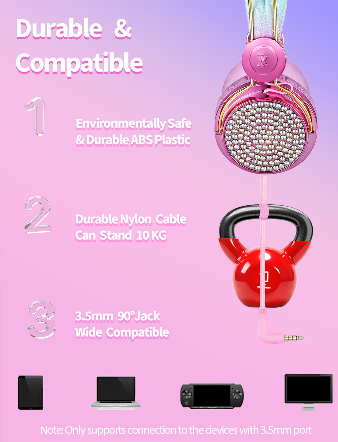 Foto 3 | Auriculares Charlxee Kids Unicorns Con Micrófono, Volumen Limitado 95d - Venta Internacional.
