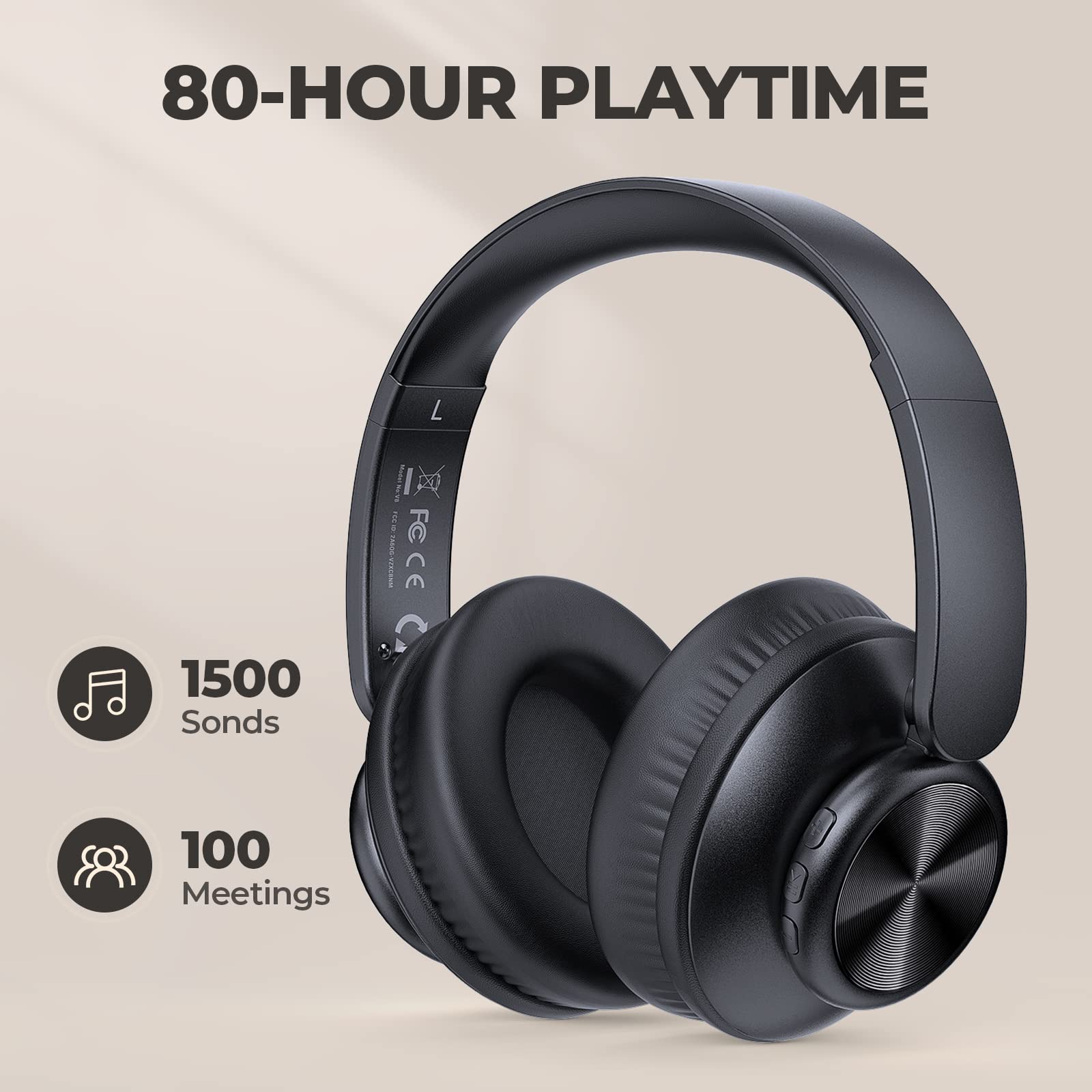 Foto 2 | Auriculares Inalámbricos Fojep V8 Over Ear 80 Horas De Reproducción - Venta Internacional.