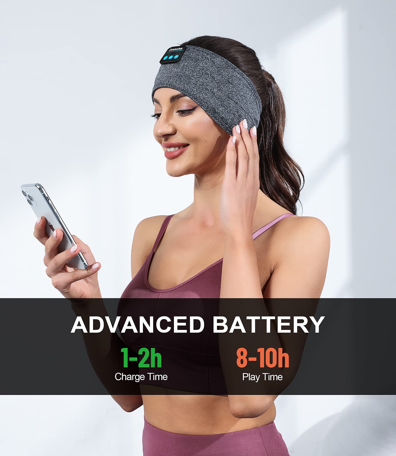 Foto 6 pulgar | Auriculares Bluetooth Con Diadema Para Dormir Joseche Ajustables - Venta Internacional.